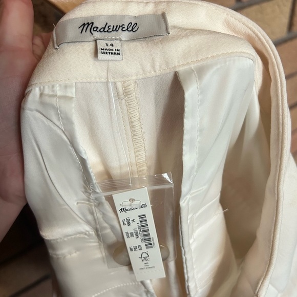 NWT Madewell The Rosedale High-Rise Straight Pant in Crepe Antique Cream Size 14 - Picture 5 of 7